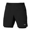 Mizuno Core 5.5 Inch 2-in-1 Shorts Heren Zwart