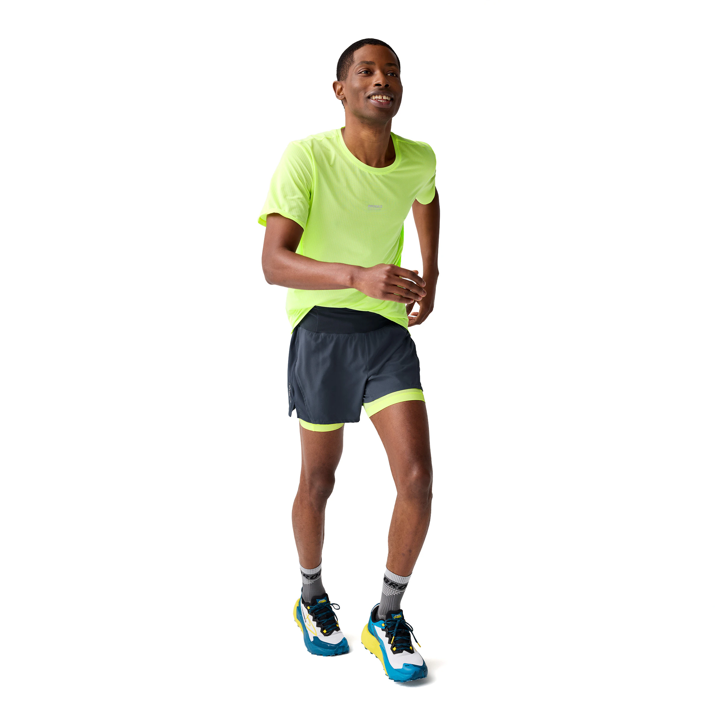 Brooks High Point 5 Inch 2-in-1 Shorts 2.0 Heren hardloopkleding