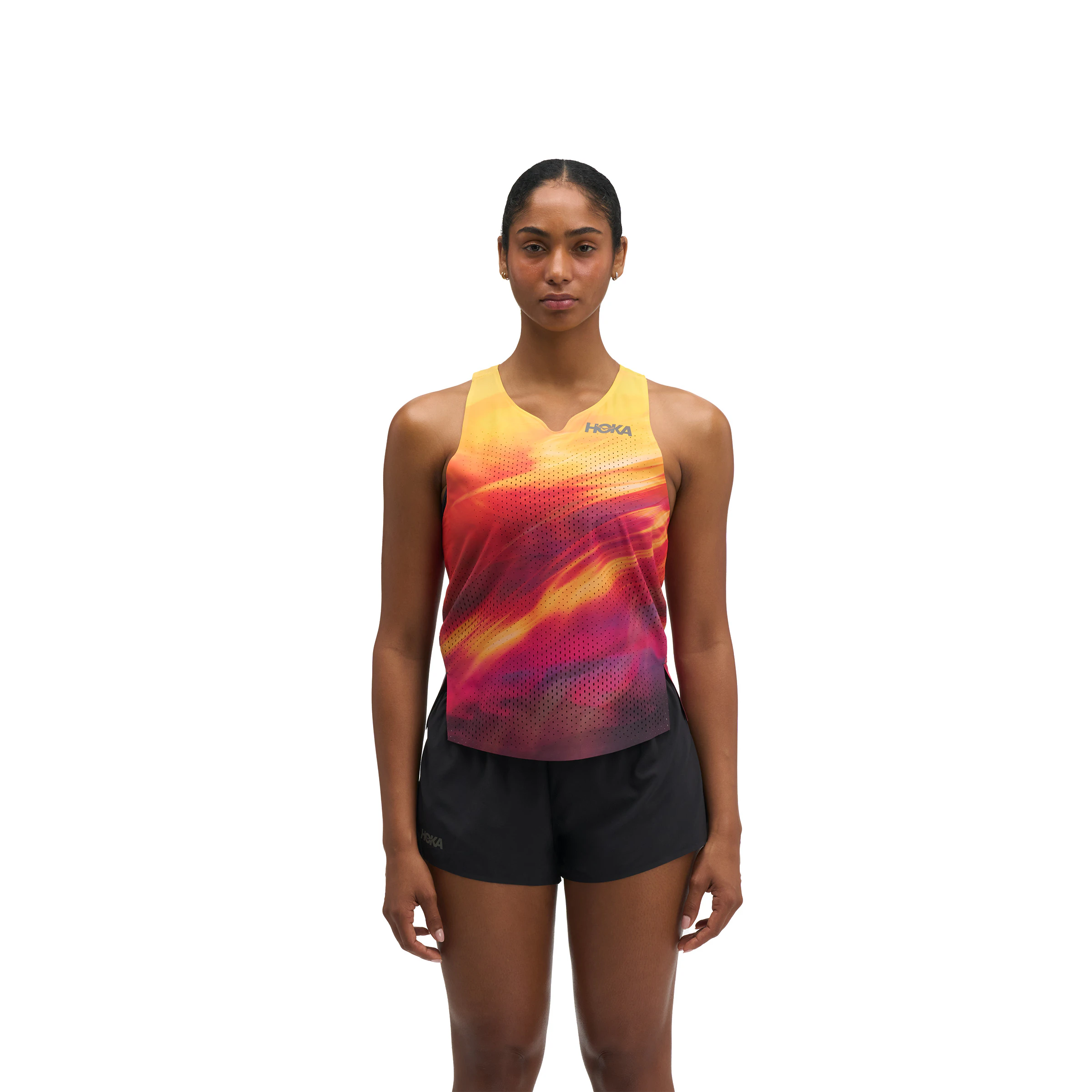 HOKA Race Day Singlet Track Print Dames hardloopschoen