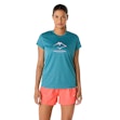 ASICS FujiTrail Logo T-shirt Dames Blauw