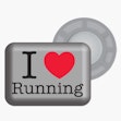 BibBits Startnummer Magneetjes I Love Running Zilver