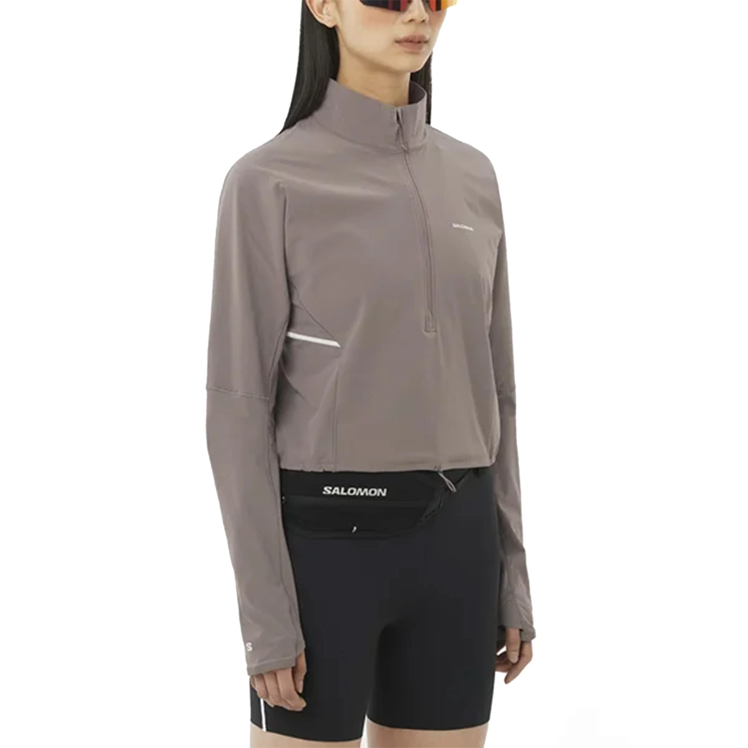 Salomon Sense Aero Hybrid Cropped Pullover Jacket Dames