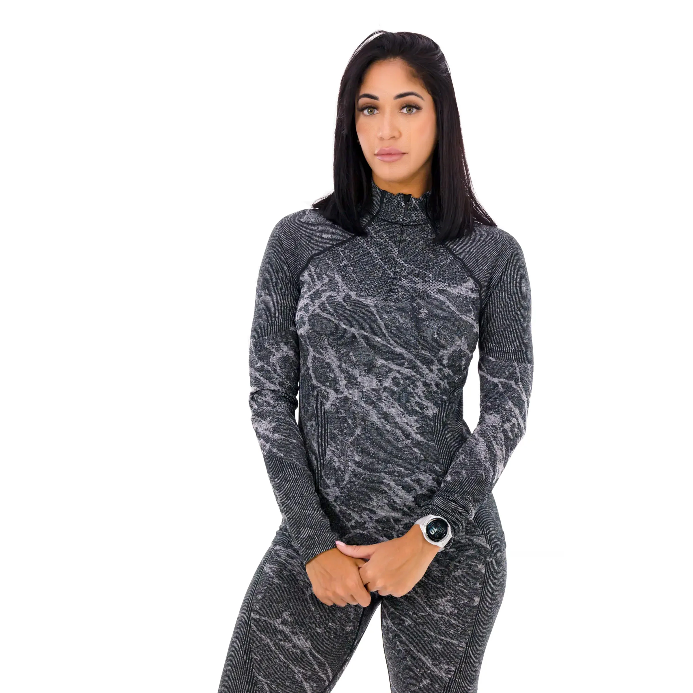 Odlo Performance Warm Blackcomb Baselayer Turtle Neck Half Zip Shirt Dames hardloopschoen