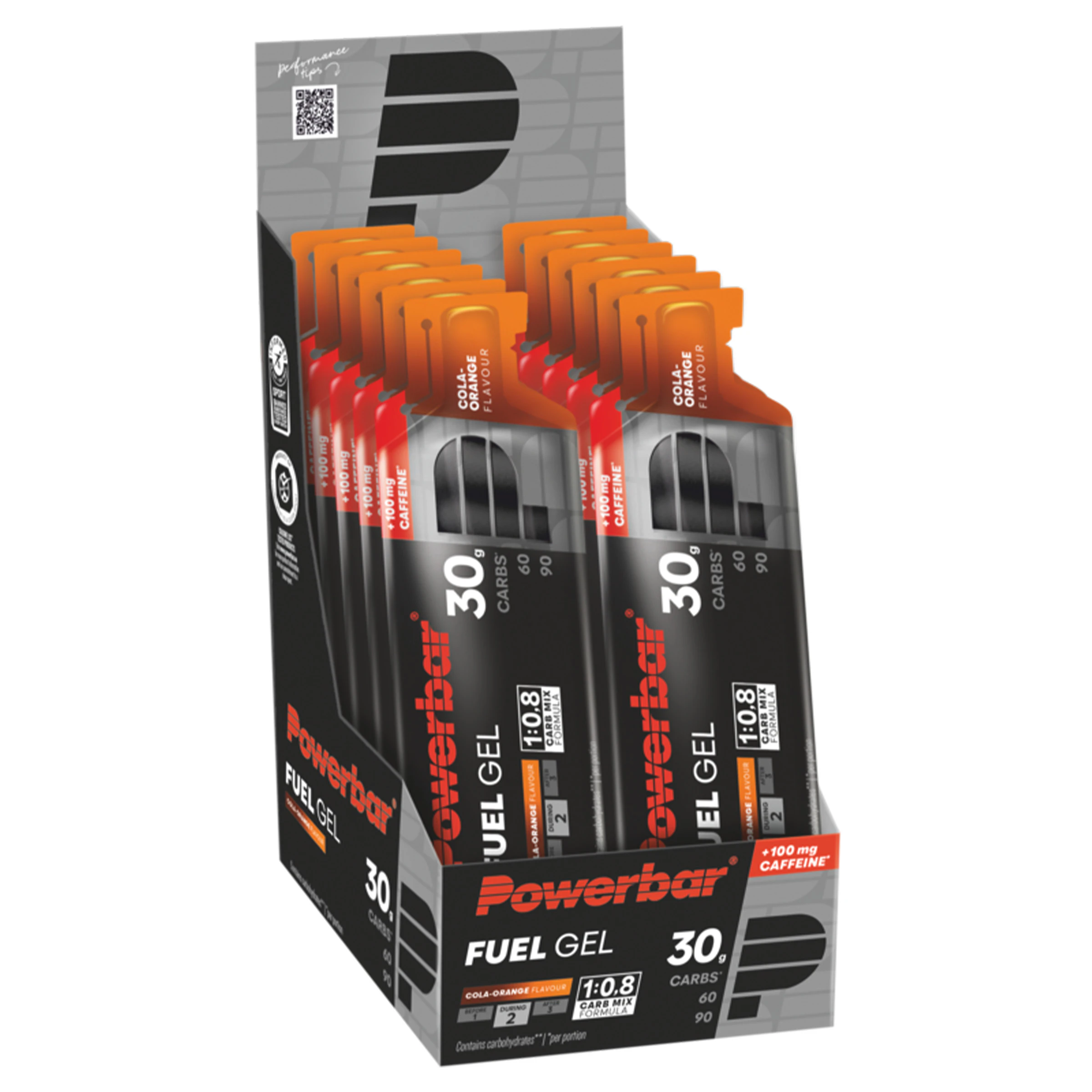 Powerbar Fuel Gel 30 Cola Orange Caffeine Box