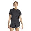 adidas Own The Run 3-Stripes T-shirt Dames Zwart