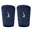 Nike Swoosh Classic Doublewide Wristbands 2-Pack Unisex Blauw