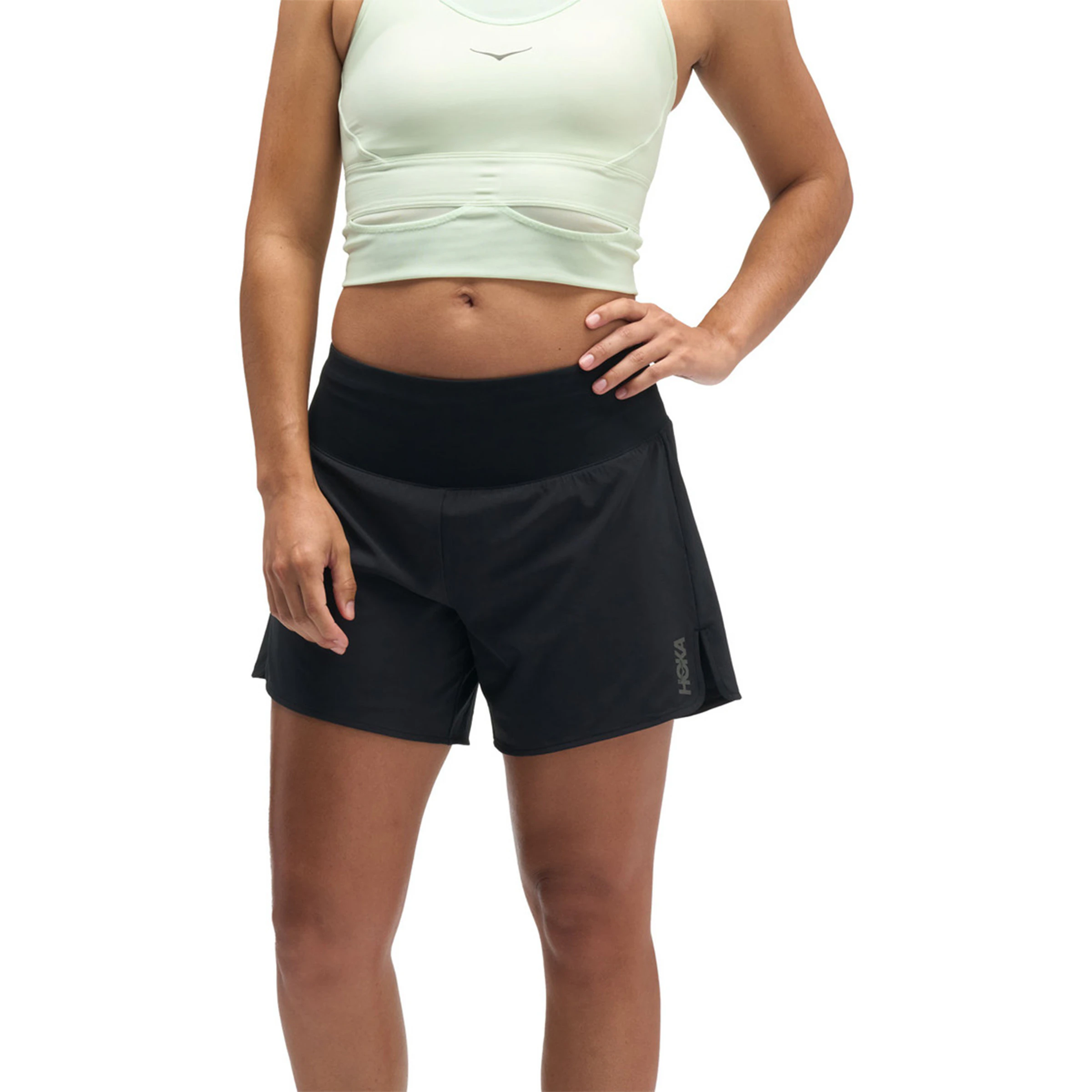 HOKA Glide Mid-Rise 5 Inch 2-In-1 Short Dames