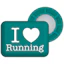 BibBits Race number magnets I Love Running Blauw