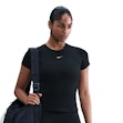 Nike One Dri-FIT Fitted T-shirt Dames Zwart
