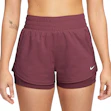 Nike One Dri-FIT Mid-Rise 3 Inch 2-in-1 Shorts Dames Rood