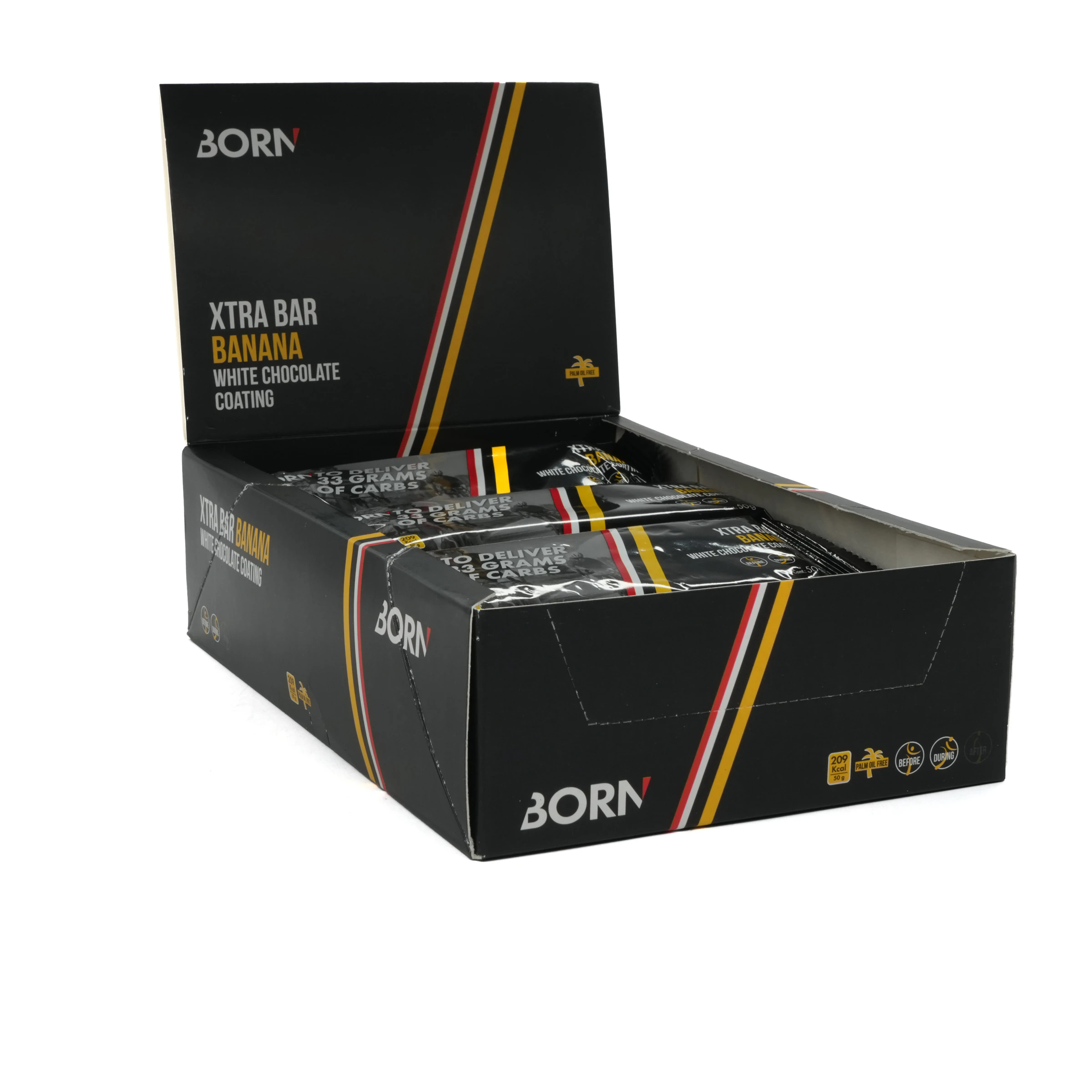 Born Xtra Bar Banana/White Chocolate Coating 15x50 g Box hardloopschoen
