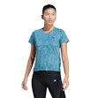 adidas Run Icons 3 Bar AOP T-shirt Dames Blauw
