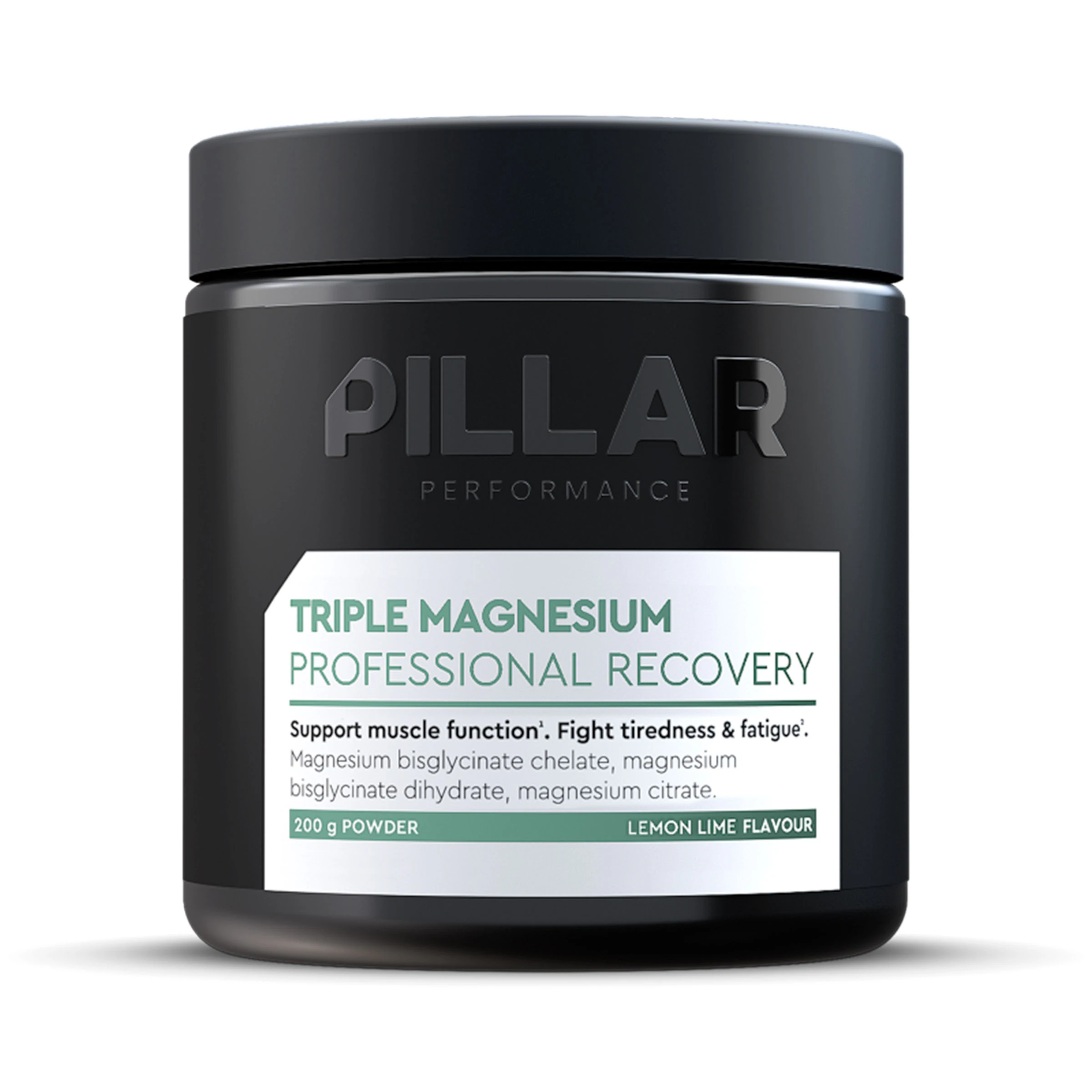 PILLAR Performance Triple Magnesium Powder - Lemon Lime - Jar