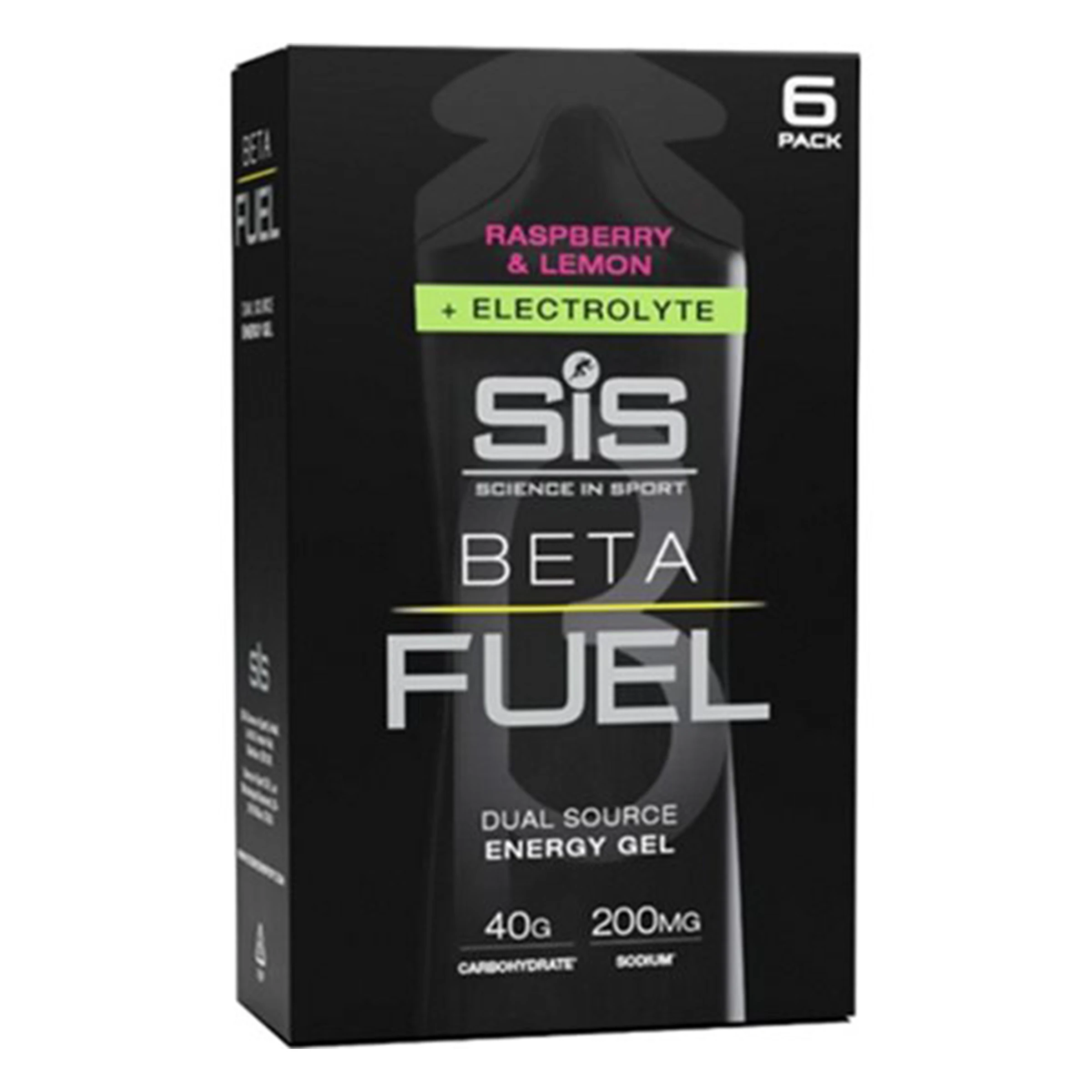 SIS 6-Pack Beta Fuel + Electrolyte Raspberry & Lemon Gel 60 ml hardloopschoen