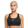 Nike Swoosh Medium-Support Sports Bra Dames Zwart